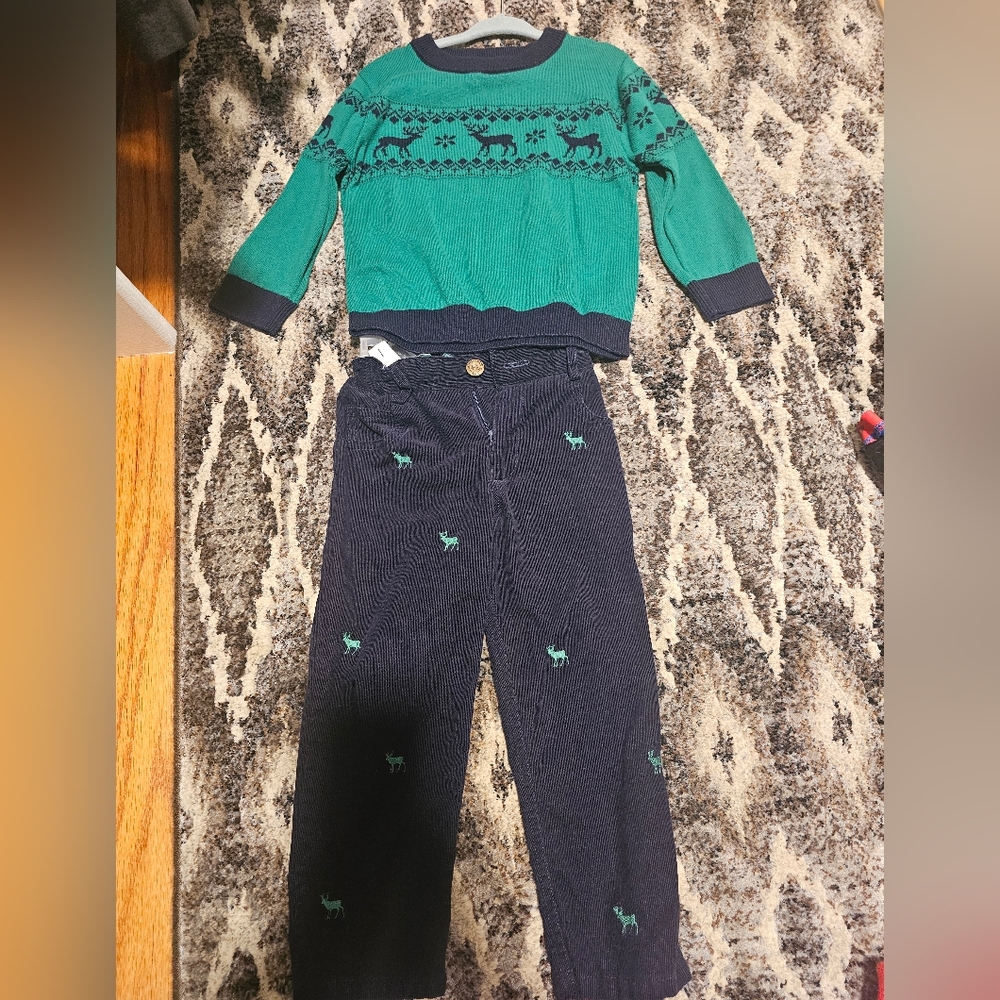 Florence Eiseman Christmas sweater and pants- Neiman Marcus 3T